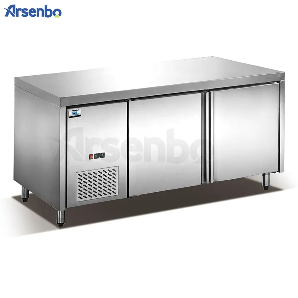 Arsenbo de acero inoxidable congelador comercial Undercounter Mesa refrigerador de enfriamiento de aire de refrigeración ensalada del gabinete