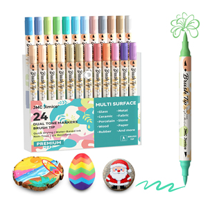 <span class=keywords><strong>Pennarelli</strong></span> <span class=keywords><strong>Acrilici</strong></span> 48 Colori, 24 Pennelli Morbidi a Doppia <span class=keywords><strong>Punta</strong></span> e Doppio Colore, Materiali Artistici Professionali per Fai da Te e Artigianato - Product Image 1