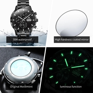 Livraison directe pour la montre multifonctionnelle unisexe en acier inoxydable étanche 6683, de haute qualité, de luxe, automatique, 20 mm, Hangzhou - Product Image 6