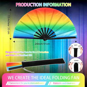 พัดมือพับได้ขนาดใหญ่ 13 นิ้ว สีสันสดใส แบบพกพา สั่งทำได้ จัดส่งในวันเดียวกัน เหมาะสำหรับงานเทศกาลและปาร์ตี้ จำนวนมาก - Product Image 2