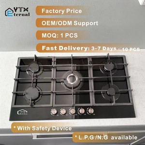 Table <span class=keywords><strong>de</strong></span> <span class=keywords><strong>cuisson</strong></span> à gaz encastrable 5 feux <span class=keywords><strong>de</strong></span> classe A, allumage électronique, surface en <span class=keywords><strong>verre</strong></span>, <span class=keywords><strong>protection</strong></span> anti-flamme, pour usage domestique et hôtelier - Product Image 3