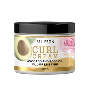 Curly Hair Anti Frizz Curl Defining Cream Private Label Rose Oil Avocado Curling Cream