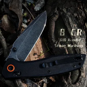 G10 3.47IN VG10 Blade Folding Pocket Tool Knife Portable Back Clip OEM Hunting Outdoor Knives Custom Knife For Camping Survival