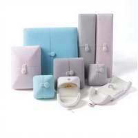 Boîte cadeau de luxe légère en velours à double ouverture pour bijoux, avec estampage, pour bagues, colliers, bracelets, perles