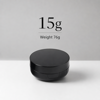Miroir compact rond vide écologique 75x35mm, capacité 15g, boîtier ABS, doublure PP, noir brillant, cosmétique OEM, vente en gros