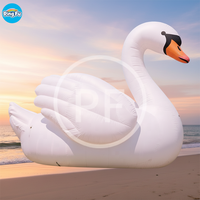 Animaux gonflables géants à éclairage LED, ballon cygne, publicité, modèle de cygne gonflable, personnages pour la publicité extérieure, affichage