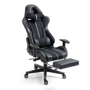 Fashion design personalizzato bracciolo girevole 3d sedia da gioco in pelle sintetica nera