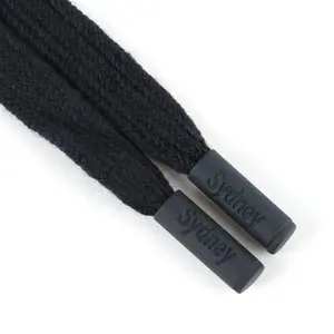 Pontas de cadarço de metal, corda de algodão preta fosca para tênis jordan