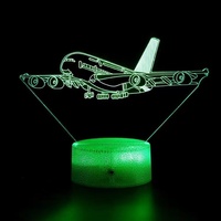 Lampe de nuit 3D en forme d'avion, jouet LED RC, cadeau pour garçon, avion de guerre, lampe de table, avion militaire, jet