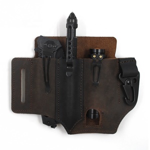 HIBO OEM Multi-<span class=keywords><strong>outils</strong></span> avec étui en cuir, organisateur EDC, couteau, stylo, mini lampe torche, sac de <span class=keywords><strong>ceinture</strong></span> avec <span class=keywords><strong>porte</strong></span>-clés - Product Image 1