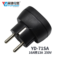 Adaptador de Enchufe de Latón YD-71SA 16A de la UE a Reino Unido, Tipo Schuko F a Tipo G con Obturador de Seguridad BS8546