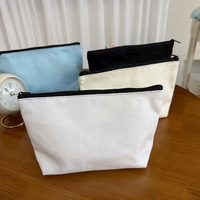 Tas Kanvas Zipper Portabel Ramah Lingkungan dengan Motif Garis-Garis, Custom Grosir, Bergaya Fashion untuk Menyimpan Alat Tulis, Kosmetik, dan Dompet