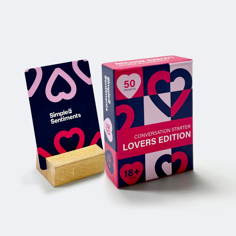 Jogos de cartas personalizadas para casais, com tampa e caixa de base, cartas de jogos sexuais impressas de fábrica para casais adultos