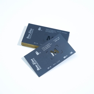 Carte de visite personnalisée de luxe noire gaufrée avec estampage à chaud doré, gravure de votre logo, couverture rigide, <span class=keywords><strong>design</strong></span> haut de gamme - Product Image 1