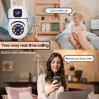 Caméra Wifi V380 à double écran 4MP, best-seller, détection humaine par IA, caméra de sécurité infrarouge, surveillance de bébé