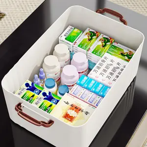 Caja de almacenamiento de Medicina de primeros auxilios portátil de gran capacidad para el hogar, caja de medicina transparente grande de plástico portátil multicapa - Product Image 3