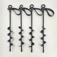 Ensemble d'ancres de sol spirales modernes en acier, à visser, thermolaquées, robustes, de type tarière, pour tentes de camping, auvents et équipements d'extérieur