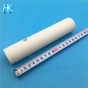 Tubo Roscado de Cerámica de Alúmina de Precisión Al2O3, Manguito con Rosca Externa y Orificio Lateral para Conexión Mecánica - Product Image 2