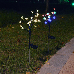 Calle al aire libre decorativa flor de cerezo árbol luz IP65 Led árbol Solar Sakuras lámpara flor de cerezo luces solares cadena luces - Product Image 2