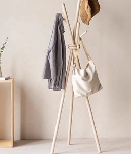 JIAMUJIA Porte-manteau sur pied en bois de haute qualité pour costumes et séchage de vêtements - Product Image 2