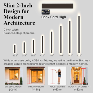 Exterior Wall <strong>Lights</strong> for House Long Strip Outdoor <strong>Light</strong> Wall Fixture <strong>Sconce</strong>, Dimmable Black Wall Mount Lighting for Porch Garage - Product Image 6
