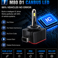 Ampoules de phares LED D1S D1R, luminosité 380 % supérieure, 6000 K, phares LED de voiture avec CANBUS intelligent, installation facile pour BMW E46