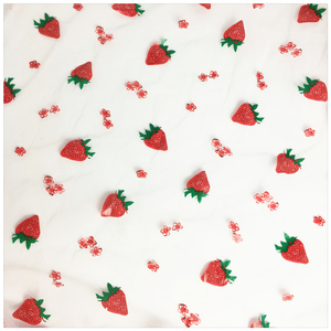 Hg6370 Lá In Mô Hình Dâu Tây 100% Polyester Vải Tuyn Trái Cây In Ấn Vải - Product Image 2