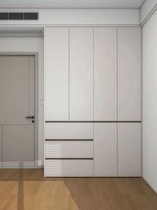 Muebles de dormitorio de diseño moderno Armario de madera portátil y ajustable con puerta de madera maciza para uso doméstico - Product Image 5