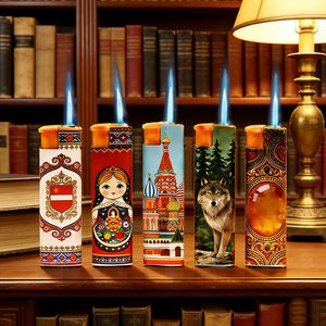 Encendedor <span class=keywords><strong>de</strong></span> Cigarrillos Eléctrico Briquet Personalizado con Adhesivo Completo, Llama <span class=keywords><strong>de</strong></span> Chorro o Resistente al Viento, Recargable con Gas - Product Image 4