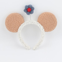 Bande de cheveux d'oreille de fleur de dessin animé Mickey Style coréen nouveau nœud chapeaux bandeau d'oreille d'ours-en Stock pour la scène Performance porter