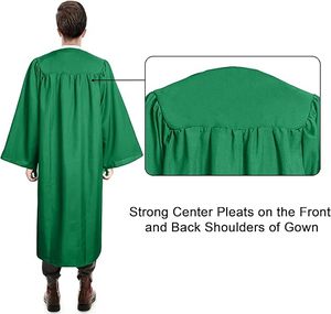 Toga di Laurea Verde Smeraldo Opaco per Scuola Superiore e Università, Abito da Coro per Chiesa, Costume da Giudice Personalizzabile - Product Image 3