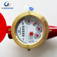 Compteur d'eau chaude multi-jets à sec DN25, corps en fonte, IP68, ISO4064, haute température 90°C, sortie impulsionnelle personnalisée OEM