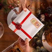 Autocollants d'étiquettes de Noël personnalisés en gros, impression BOPP, activation à l'eau, colle thermofusible, adhésif simple face