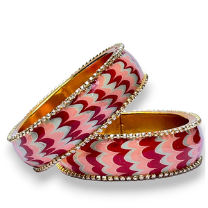 Artful Luxury Marble Wave Gold Brass Metal Lac Bangles Handmade Designer Ethnic Jewelry for Women Wedding Party and Festive Wear - Product Image 4