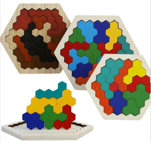 Hexagon Tangrams Fatto A Mano Classico <span class=keywords><strong>di</strong></span> Legno intelligenza <span class=keywords><strong>Di</strong></span> Puzzle <span class=keywords><strong>per</strong></span> I Bambini e Gli Adulti Rompicapo <span class=keywords><strong>Giocattoli</strong></span> Disentanglement Puzzle - Product Image 2