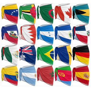 Paréo de plage en mousseline transparente à motif drapeau national, idéal pour la promotion - Product Image 1