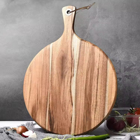 Planche à Découper Personnalisée en Bambou ou en Bois pour la Cuisine, en Olivier, Acacia et Noyer, Avec Poignée