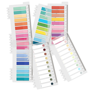 Paquete de 6 pestañas autoadhesivas para índice, regla, pestañas para archivos, banderitas, marcadores de página de colores, etiquetas para lectura, notas, libros, oficina - Product Image 1