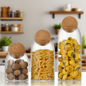 Inovasi baru Harga bagus kaleng dapur kaca stoples penyimpanan kaca <span class=keywords><strong>Cork</strong></span> untuk penyimpanan kopi teh gula - Product Image 3