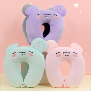 หมอนรองคอรูปตัว U ลายสัตว์น่ารัก 28x26x14 ซม. หมอนเดินทางพกพาสำหรับผู้ใหญ่ หมอนโพลีเอสเตอร์เนื้อนุ่ม พร้อมการดูแลรักษาแบบซักมือ - Product Image 1