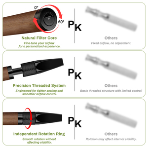 Inhalador de Madera y Acero para Mindfulness, para Dejar de Fumar, Respiración Profunda, Ejercicios de Respiración, Regalo para Adultos - Product Image 5