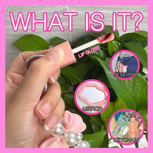 Chaveiro de Brilho Labial Vegano Atacado Longa Duração Transparente Cintilante Glitter Óleos Labiais em Bastão Alta Pigmentação Hidratante Matte Baixo MOQ - Product Image 4