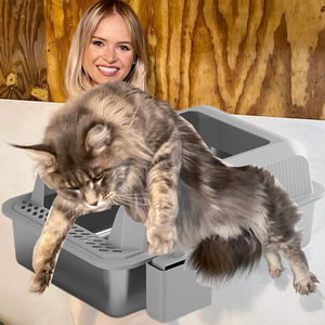 Super XL Large Enclosed Stainless Steel <strong>Cat</strong> Litter Box With High Side Easy Clean Metal <strong>Maine</strong> <strong>Coon</strong> Toilet for Large Big <strong>Cats</strong> - Product Image 6