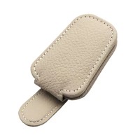 Porte-lunettes de soleil universel pour voiture Clip magnétique en cuir Porte-billets pour carte Pare-soleil automatique Boîte à lunettes Accessoires de décoration