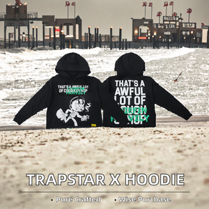 Sweat à capuche TRAPSTAR X COUGH SYRUP 100% coton, streetwear, pull avec imprimé hip-hop, fabricant personnalisé, motif de dessin animé - Product Image 3