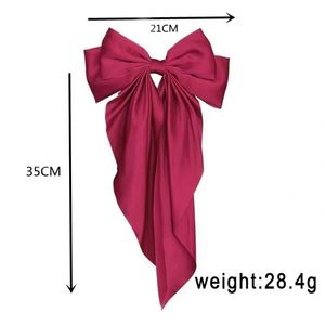 Pinza de Pelo Elegante con Lazo para Mujer, Clip de Satén Sólido a la Moda, Horquillas con Lazo Sencillo, Accesorios para el Cabello para Niñas - Product Image 6