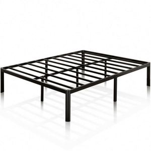 WEKIS New Design Easy Assembly 16 Inch Queen Bed <b>Frame</b> No Box Spring Needed Black Heavy Duty Metal TWIN Queen Platform Bed <b>Frame</b> - Product Image 5