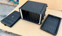 Boîtier de transport métallique 6U pour mixeur audio, amplificateur, équipement de scène, rack de rangement PE6UM - Boîte de rangement extérieure de 40 cm de profondeur
