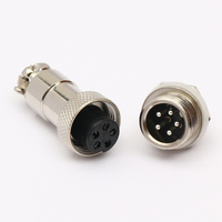 Câble électrique automobile circulaire M12 connecteur 4 broches adaptateur en alliage de Zinc mâle à femelle nickelage GX12 thermo plastique