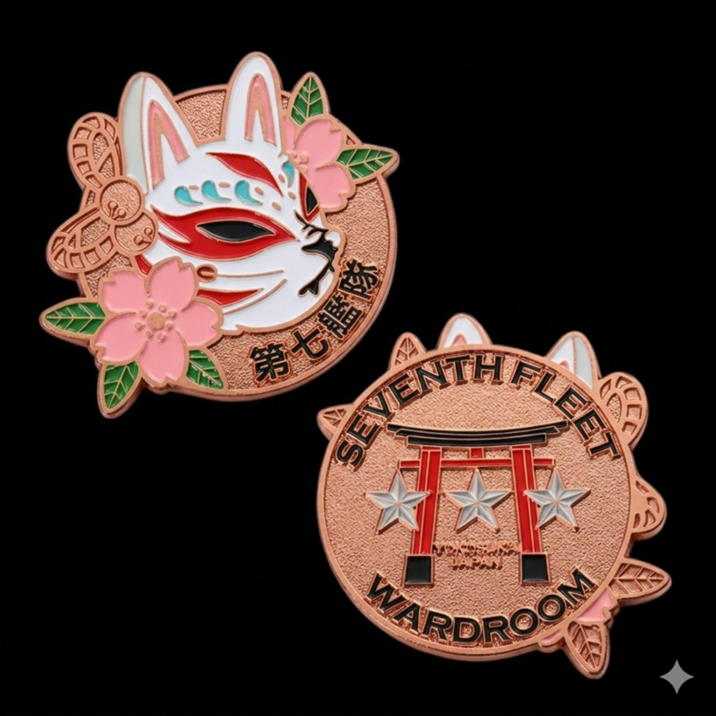 Moneda de cobre puro esmaltado